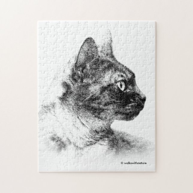 Stella the Grey Cat Jigsaw Puzzle (Vertical)