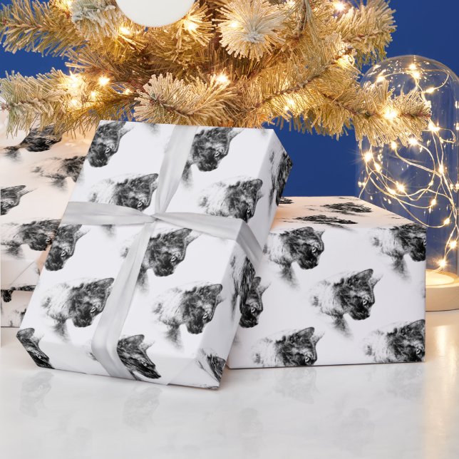 Stella the Grey Cat Wrapping Paper (Holidays)