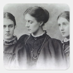 Stella, Vanessa and Virginia Stephen, c.1896 Square Sticker
