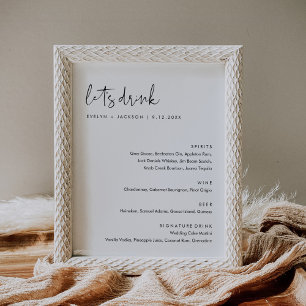 STELLA Wedding Bar Drink Menu Poster