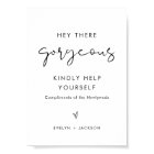 STELLA Wedding Ladies Bathroom Basket Goodies Sign