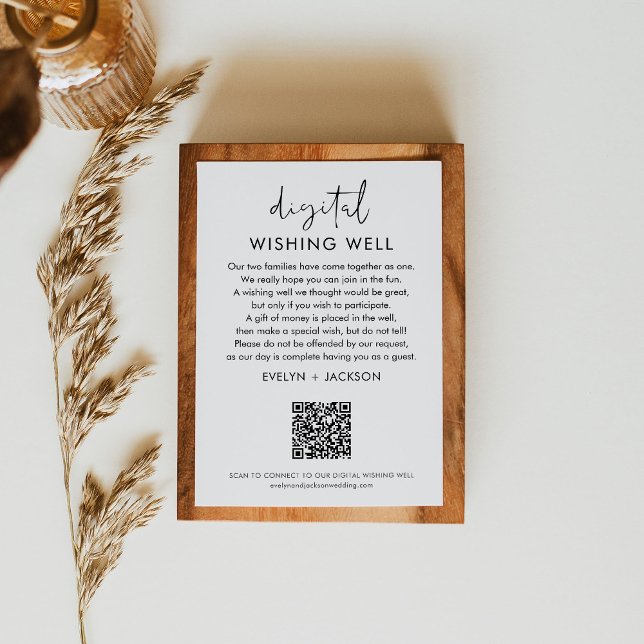 STELLA Wishing Well QR Code Wedding Enclosure Card (Creator Uploaded)