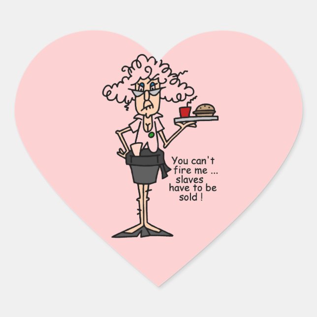 Stella With Attitude Humour Heart Sticker (Front)