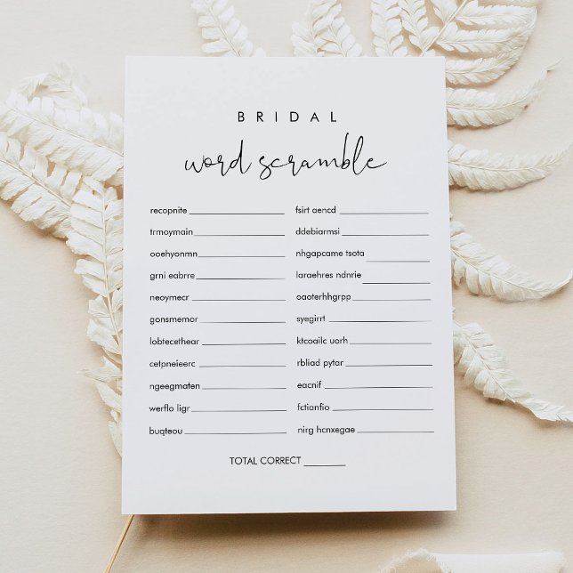 STELLA Word Scramble Bridal Shower Game Card (Creator Uploaded)