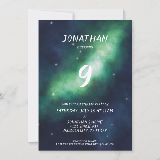 Stellar Anniversaire Invitation Deep Space Stars (Devant)