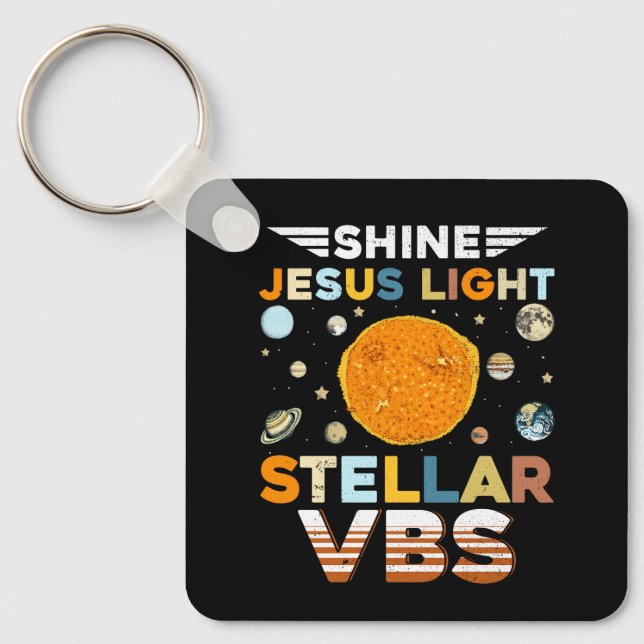 Stellar Bible School VBS Shine Jesus Light Christi Keychain (Front)
