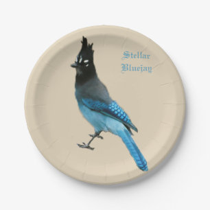 Stellar Blue Jay paper plate