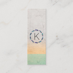 Stellar Feather Monogram Mini Business Card