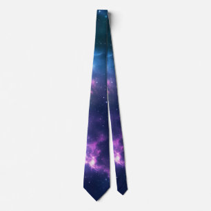 Stellar Illumination: Nebula with Glowing Stars Tie