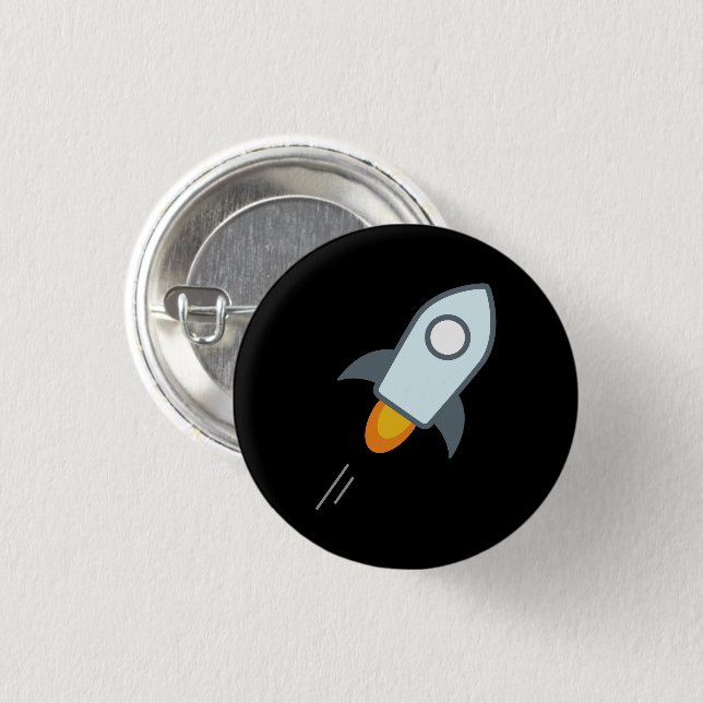 Stellar Lumens Round Button (Black) (Front & Back)