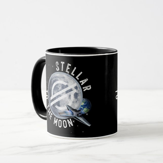 Stellar Lumens (XLM) Coin to the moon Gifts Crypto Mug (Front Left)