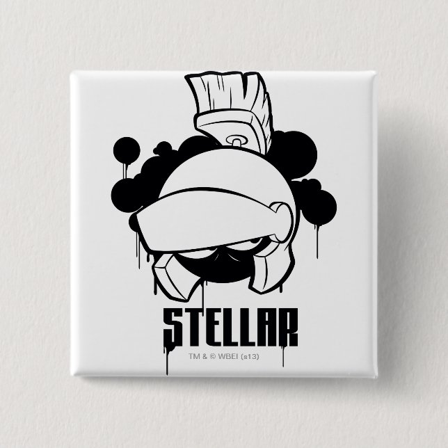 Stellar MARVIN THE MARTIAN™ 2 Inch Square Button (Front)