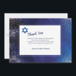 Stellar Night Bar Mitzvah Thank You Card<br><div class="desc">A handsome invitation with hues of blue featuring the Star of David. (Image by rawpixel.com on Freepik). The card is easy to customize with your wording, font and font colour. Not exactly what you're looking for? All our products can be custom designed to meet your needs at no extra charge....</div>