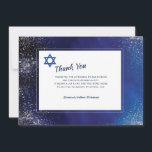 Stellar Night Bar Mitzvah Thank You Card<br><div class="desc">A handsome invitation with hues of blue featuring the Star of David. (Image by rawpixel.com on Freepik). The card is easy to customize with your wording, font and font colour. Not exactly what you're looking for? All our products can be custom designed to meet your needs at no extra charge....</div>