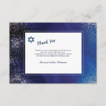 Stellar Night Bar Mitzvah Thank You Card<br><div class="desc">A trendy Bar Mitzvah thank you card for your son's celebration. The Star of David can be dragged to any location, made larger or smaller ( -) or eliminated. (Freevector.com). (Design by Freepik.com). The card is easy to customize with your wording, font and font colour.Not exactly what you're looking for?...</div>