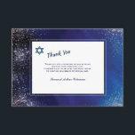 Stellar Night Bar Mitzvah Thank You Card<br><div class="desc">A trendy Bar Mitzvah thank you card for your son's celebration. The Star of David can be dragged to any location, made larger or smaller ( -) or eliminated. (Freevector.com). (Design by Freepik.com). The card is easy to customize with your wording, font and font colour.Not exactly what you're looking for?...</div>