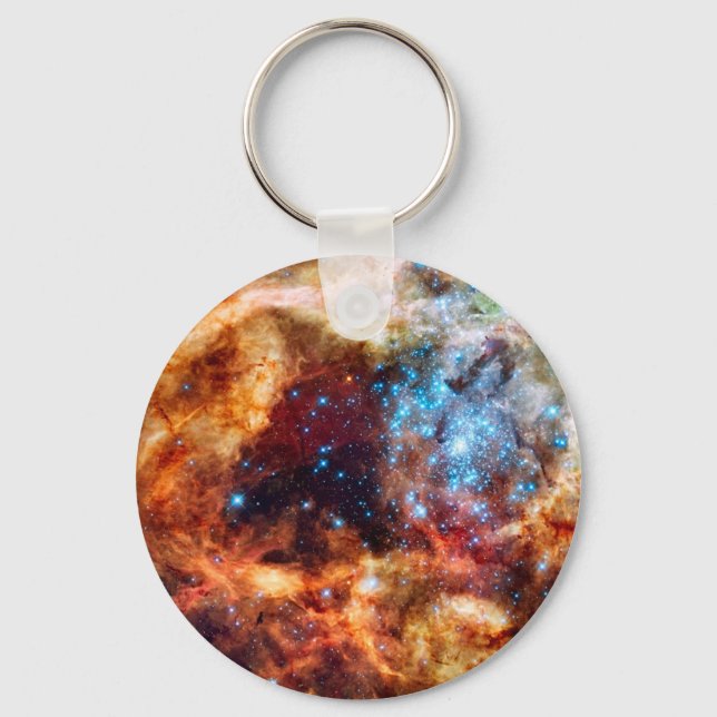 Stellar Nursery R136 Tarantula Nebula NASA Photo Keychain (Front)