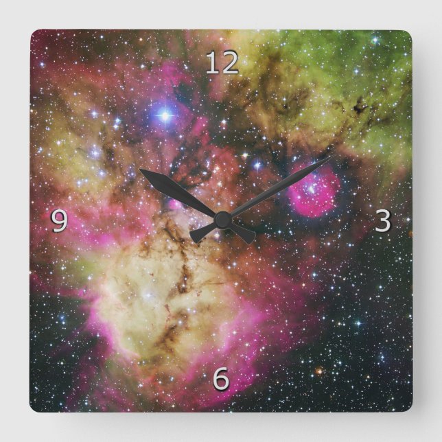 Stellar Nursery, southern constellation of Puppis Square Wall Clock (Front)