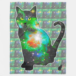 Stellar Space In Cat Fleece Blanket