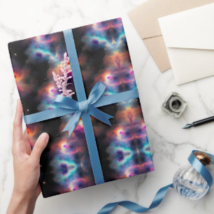 Stellar Symphony Galactic Nebulas Pattern Wrapping Paper