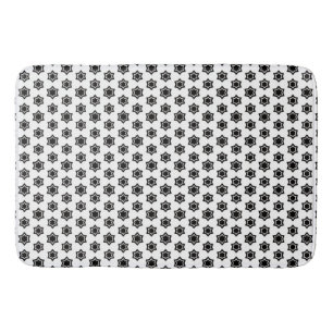 Stellar Tessellation: Repetitive Black Stars Bath Mat
