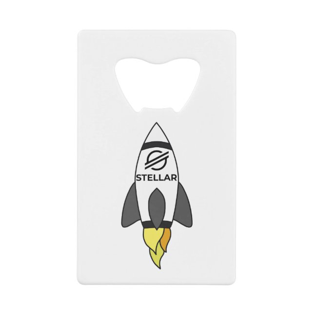 Stellar To The Moon Rocket Credit Card Bottle Opener (Front)