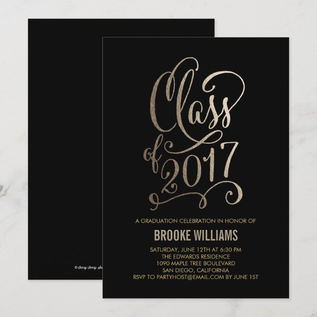 Stellar Year EDITABLE COLOR Graduation Invitation (Front/Back)