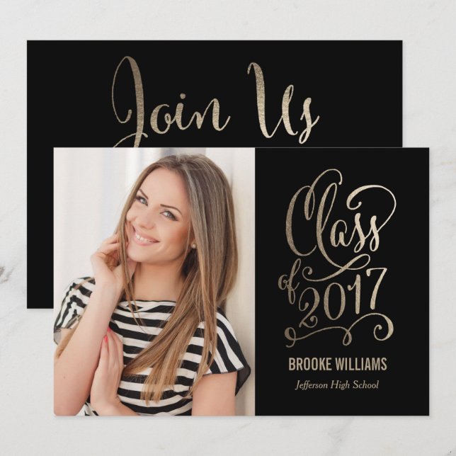 Stellar Year Editable Colour Graduation Invitation (Front/Back)