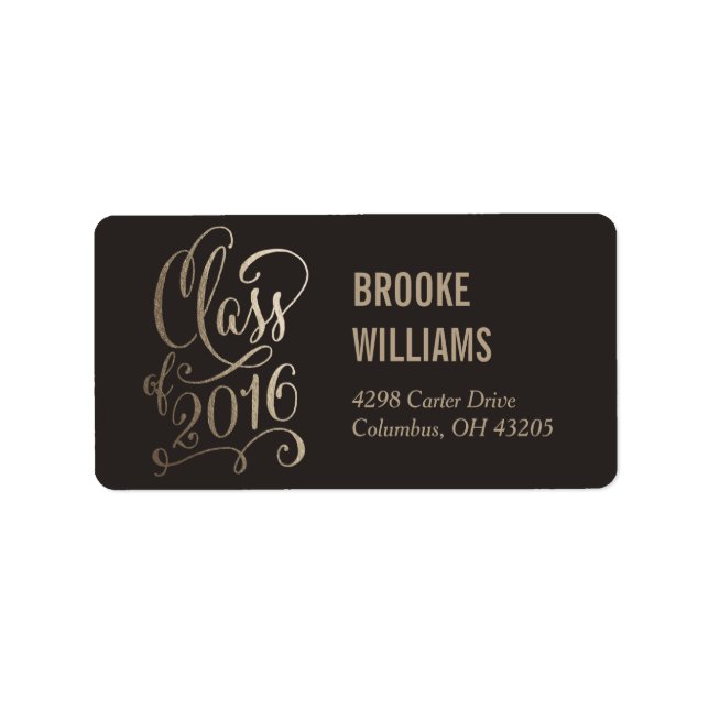 Stellar Year Editable Colour Graduation Label (Front)