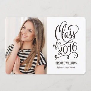 Stellar Year Editable Text Colour Graduation White Invitation
