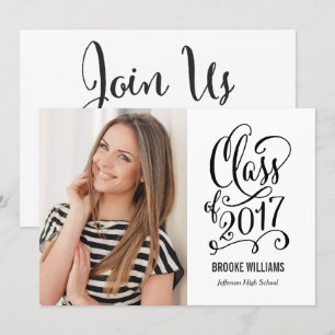Stellar Year Editable Text Colour Graduation White Invitation