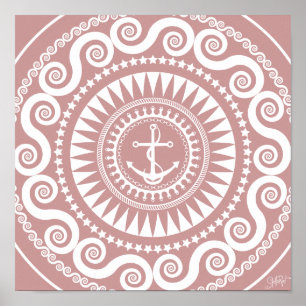 StellaRoot Anchor Down Baby Purple Preppy Poster
