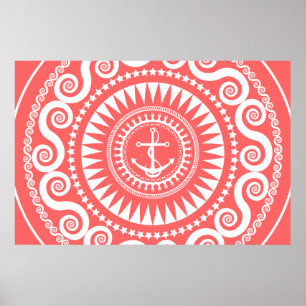 StellaRoot Anchor Down Pink Preppy Poster