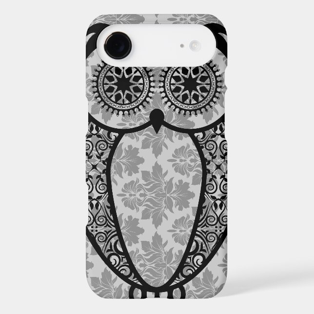 StellaRoot Hootie Owl Damask Case-Mate iPhone Case (Back)