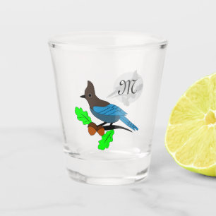 Steller Blue Jay Monogram Shot Glass