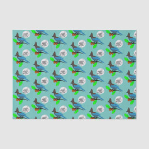 Steller Blue Jay Monogram Tissue Paper