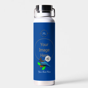 Steller Blue Jay Monogram Water Bottle