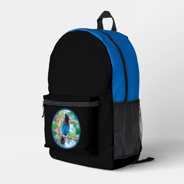 Steller's Jay - Original Photograph Printed Backpack (Back Corner Right)
