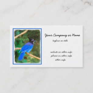 Steller's Jay Painting - Original Bird Art Business Card
