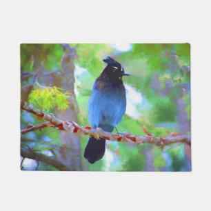 Steller's Jay Painting - Original Bird Art Doormat