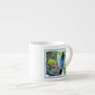 Steller's Jay Painting - Original Bird Art Espresso Cup