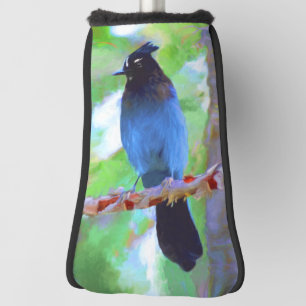 Steller's Jay Painting - Original Bird Art Golf Head Cover