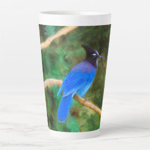 Steller's Jay Painting - Original Bird Art Latte Mug