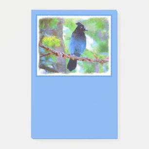 Steller's Jay Painting - Original Bird Art Post-it Notes