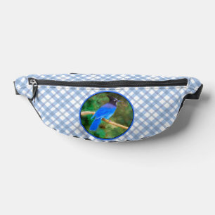 Steller's Jay Painting Original Wild Bird Art Fanny Pack