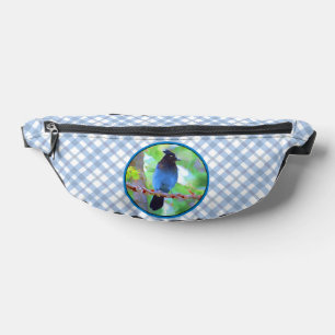 Steller's Jay Painting Original Wild Bird Art Fanny Pack