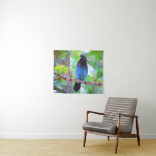 Steller's Jay Painting - Original Wild Bird Art Tapestry