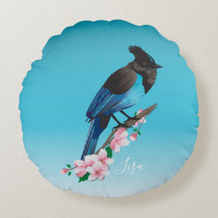 Steller's Jay Round Pillow