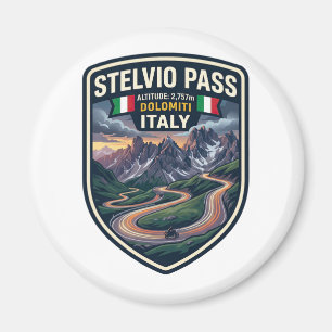 Stelvio Pass - Iconic Italy Mountain Road Magnet