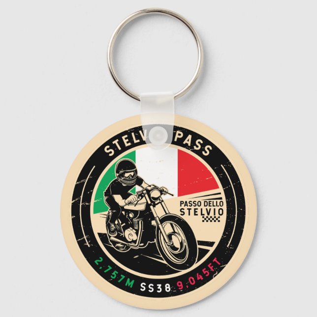 Stelvio Pass | Passo Dello Stelvio | Motorcycle Keychain (Front)
